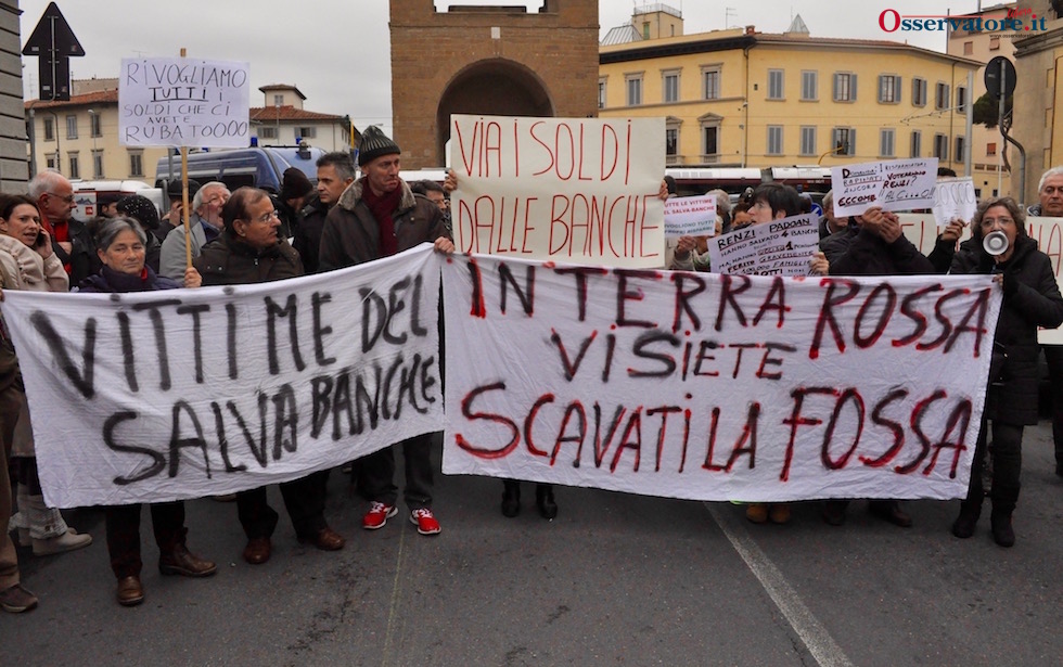 La protesta dei risparmiatori alla Leopolda 6