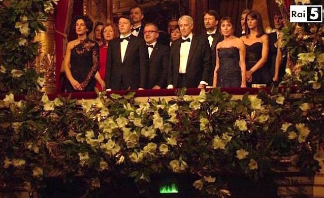 Il premier Matteo Renzi al Teatro alla Scala