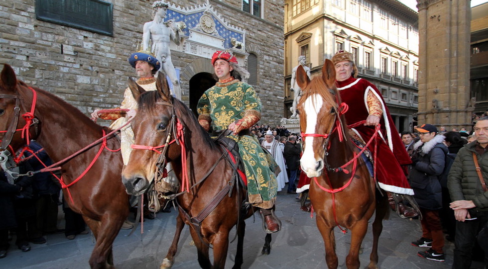 Una precedenti edizioni della Cavalcata dei Magi per le strade di Firenze