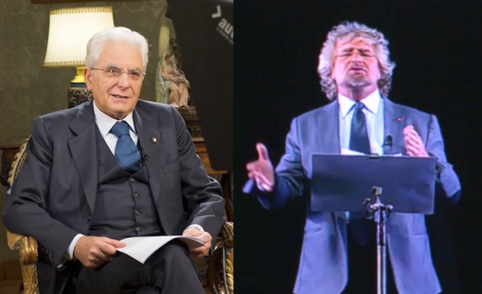 Sergio Mattarella e Beppe Grillo