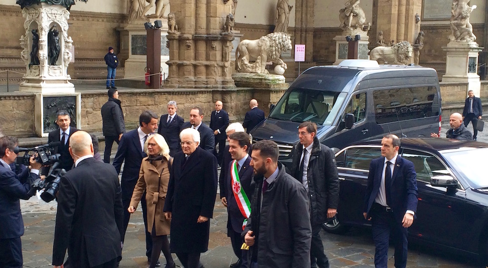 Mattarella arriva a Palazzo Vecchio