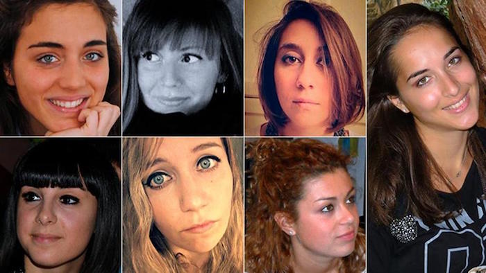 Da sin in alto: Francesca Bonello, Serena Saracino, Elisa Scarascia Mugnozza. In basso da sin. Valentina Gallo, Elisa Valent, Lucrezia Borghi. A destra Elena Maestrini