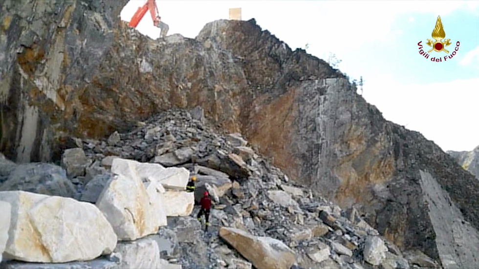 La cava di marmo franata a Colonnata