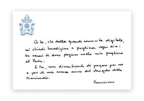 il tweet di Papa Francesco