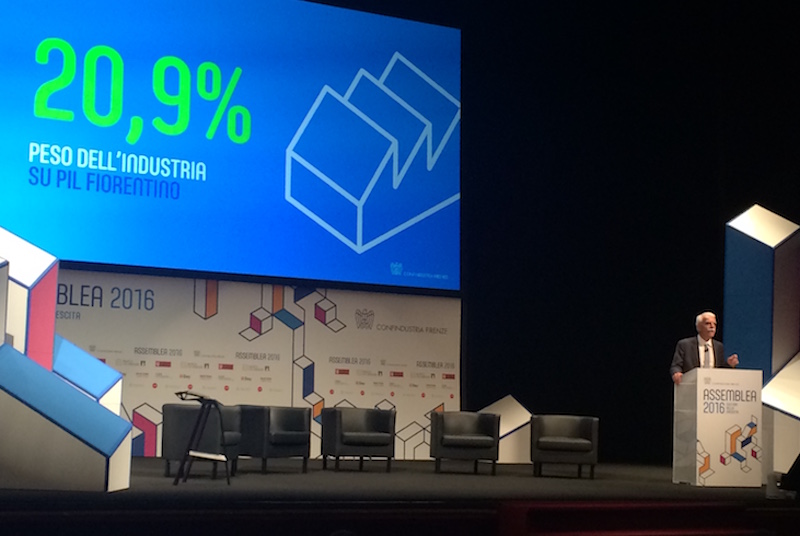 Un momento dell'assemblea Confindustria Firenze