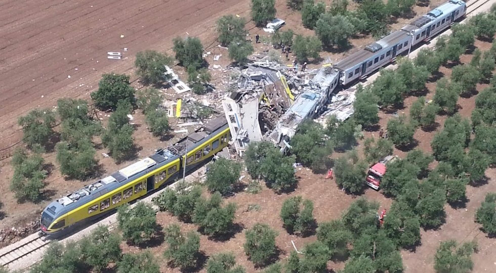 Il tragico scontro ferroviario in Puglia tra Andria e Corato
