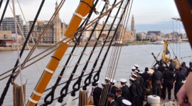 Nave Vespucci in arrivo ad Anversa