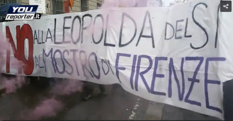 La manifestazione non autorizzata contro Renzi a Firenze il 5 novembre