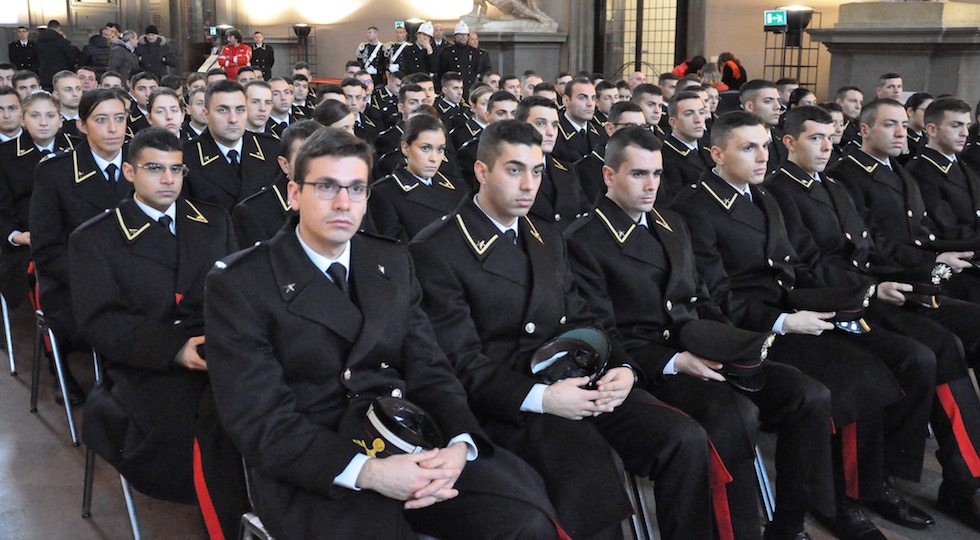 Un gruppo di allievi della Scuola Marescialli Carabinieri