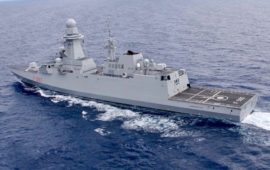 La Fregata multiruolo Carabiniere (F593) in navigazione