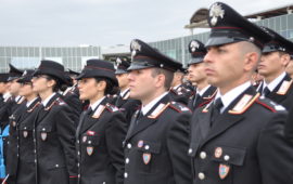 Un gruppo di allievi marescialli dei Carabinieri durante una cerimonia