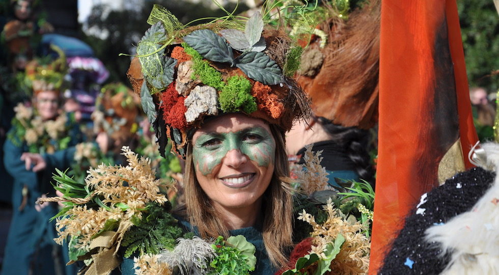 Una figurante del Carnevale di Viareggio 2017