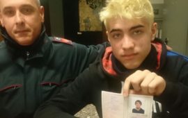 Michele Paluffi presso la caserma dei Carabinieri di Taranto