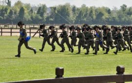 Un reparto di Bersaglieri alla festa Esercito 2017
