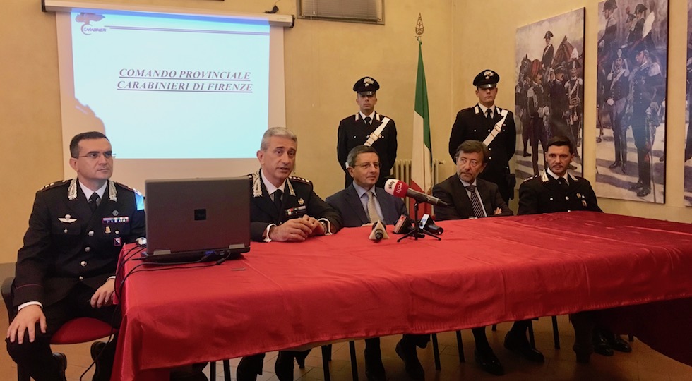 La conferenza stampa dei Carabinieri dopo gli arresti del 4 luglio. Da sin. Ten. col. Rosciano, col. De Liso, procuratore capo Creazzo, pm Coletta, capitano Testa
