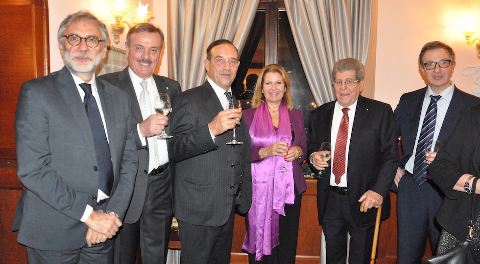 da sin. questore Armando Nanei, console Paolo Fagiolini, console decano Fabio Fanfani, prefetto Laura Lega, console decano emerito Alessandro Berti, console Jacopo Cappuccio