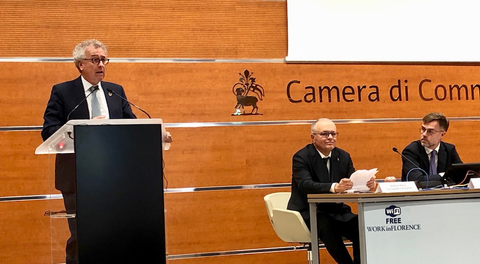 da sin. Il ministro Pierre Gramegna, il console Stefano Cacciaguerra, il ministro Franz Fayot