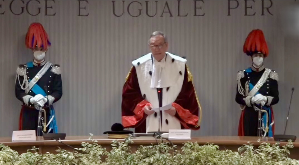 Il presidente della Corte d'Appello di Firenze Alessandro Nencini inaugura l'anno giudiziario 2022