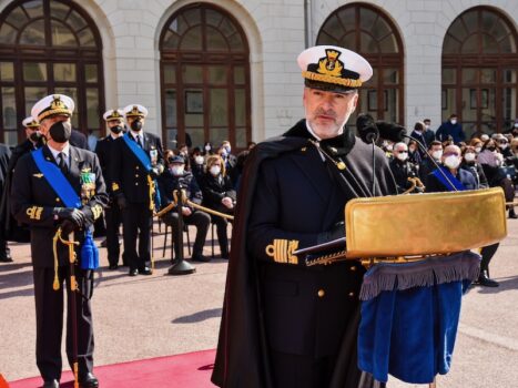 Il saluto del Capo di Stato maggiore della Marina, ammiraglio Enrico Credendino (Foto Marina Militare)