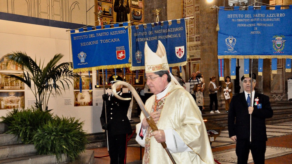 Il cardinale arcivescovo di Firenze Giuseppe Betori alla cerimonia per i 100 anni dell'Istituto del Nastro Azzurro