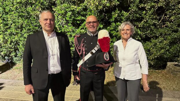 da sin. il Vescovo di Fiesole Stefano Manetti, il Luogotenente CS Ennio Robbio, il sindaco di Fiesole Anna Ravoni