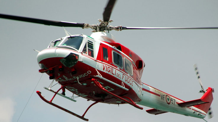Un elicottero dei Vigili del Fuoco ha partecipato alle ricerche