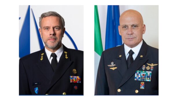 Gli ammiragli Rob Bauer (Olanda) e Giuseppe Cavo Dragone (Italia)