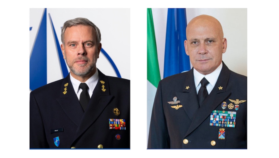 Gli ammiragli Rob Bauer (Olanda) e Giuseppe Cavo Dragone (Italia)