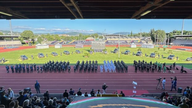 La cerimonia per il 250° della Guardia di Finanza allo Stadio Ridolfi di Firenze