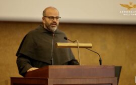 Padre Paolo Benanti all'inaugurazione dell'anno accademico 2024-25 dell'Aeronautica Militare