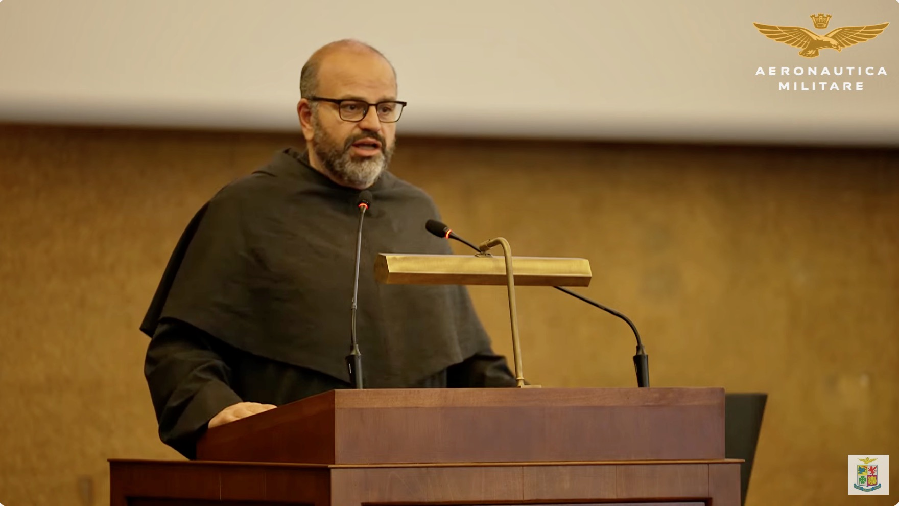 Padre Paolo Benanti all'inaugurazione dell'anno accademico 2024-25 dell'Aeronautica Militare