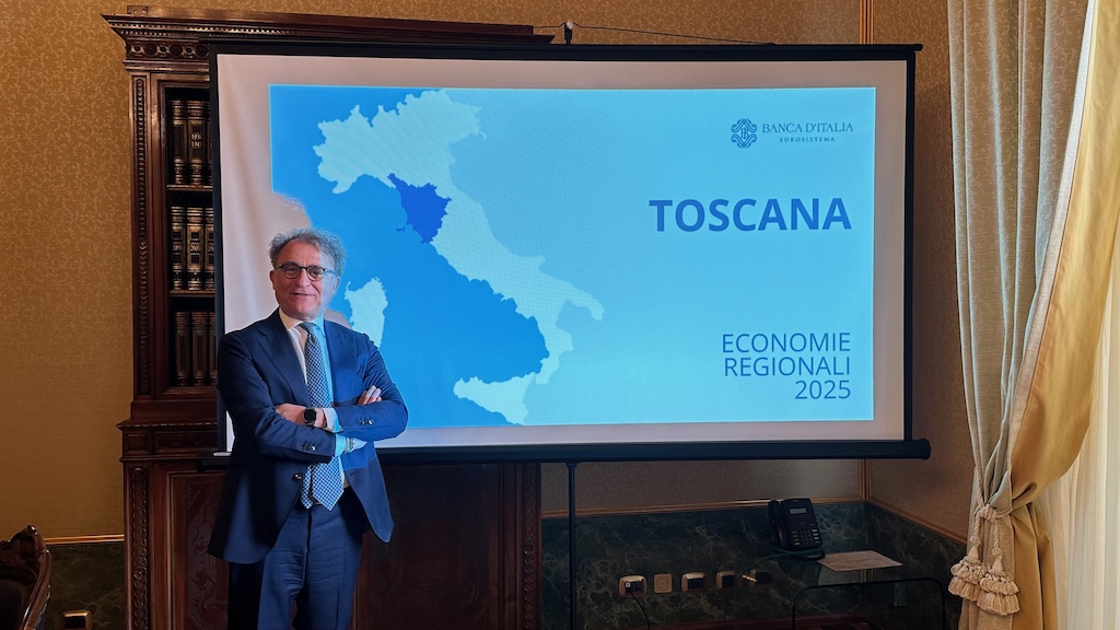 Vito Barone, direttore della Banca d'Italia di Firenze, alla presentazione della relazione sull'Economia della Toscana