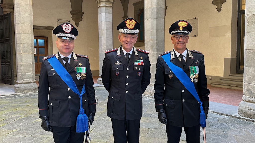 da sin. i generali Pierluigi Solazzo e Aldo Iacobelli. A destra il colonnello Emilio Mazza