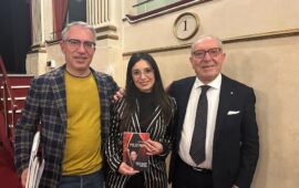 Da sin. Antonio Pagliai, Arianna Amatruda e Mauro Pagliai alla presentazione del libro per i 60 anni di Polistampa